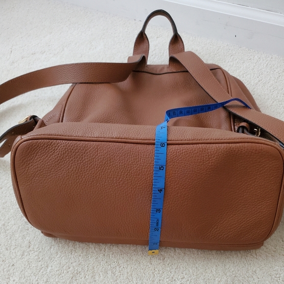 Michael Kors Brown Abbey Pebbled Leather Backpack - Picture 7 of 16
